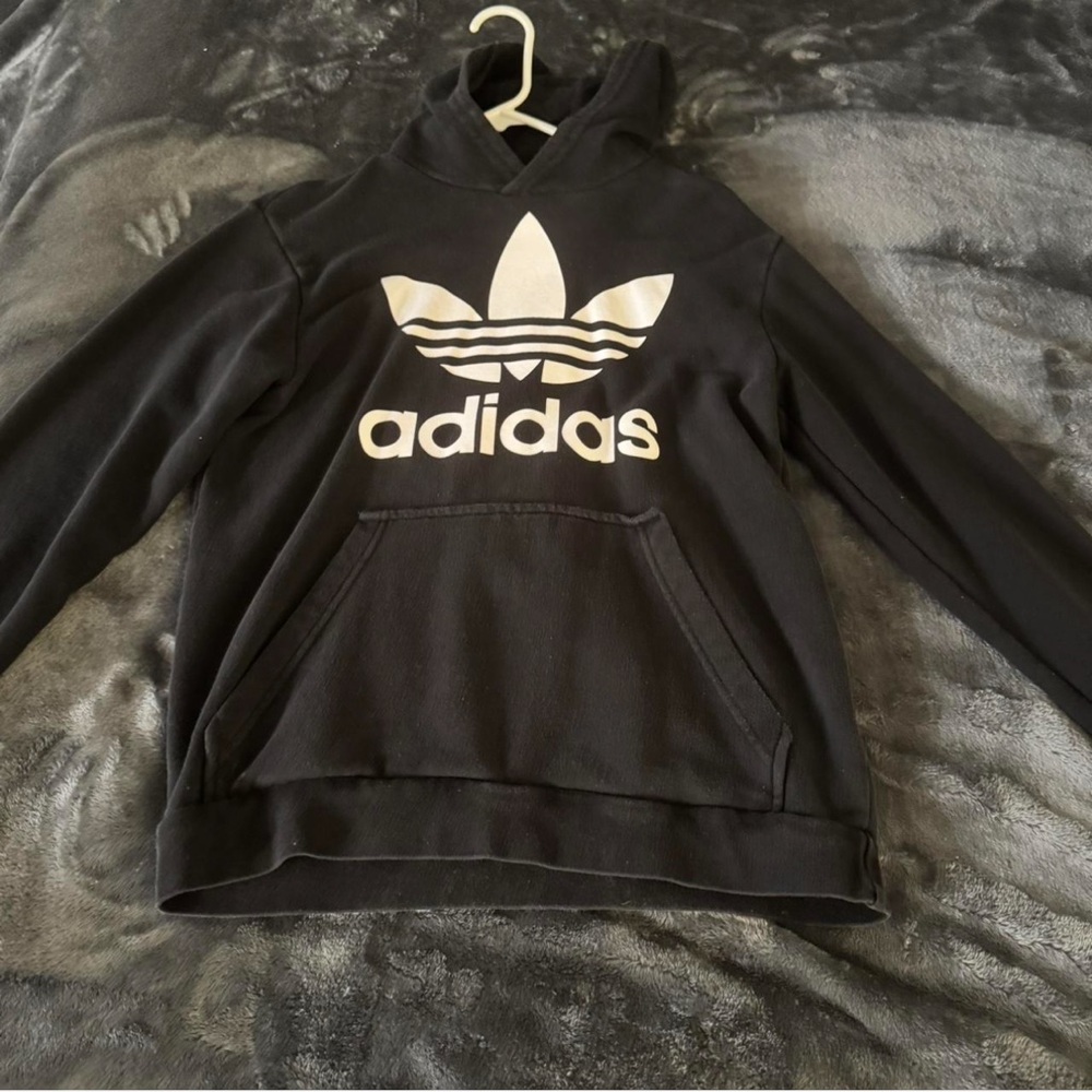 Adidas Black Sweatshirt with White Trefoil Logo